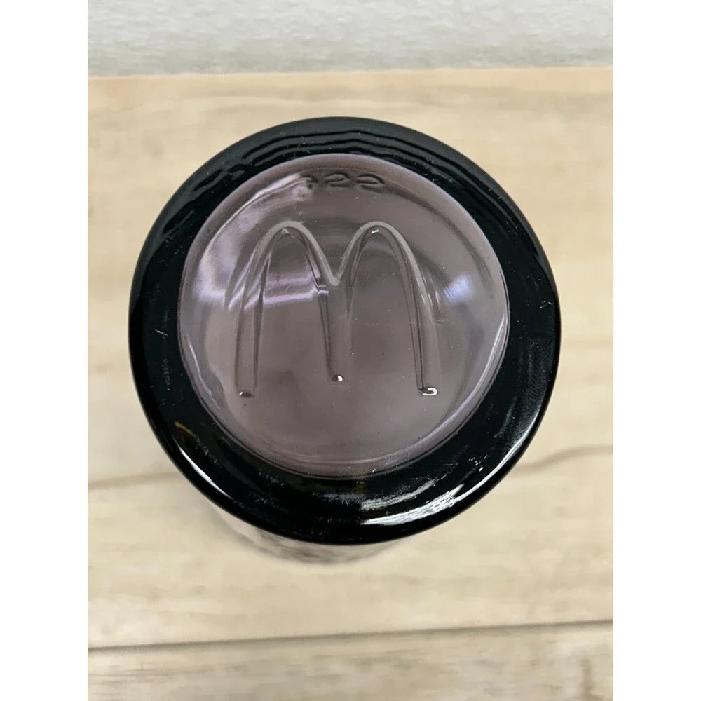 Vtg 1955 McDonald's Purple Drinking Glasses Speedee Embossed 12Oz Set Of 2
